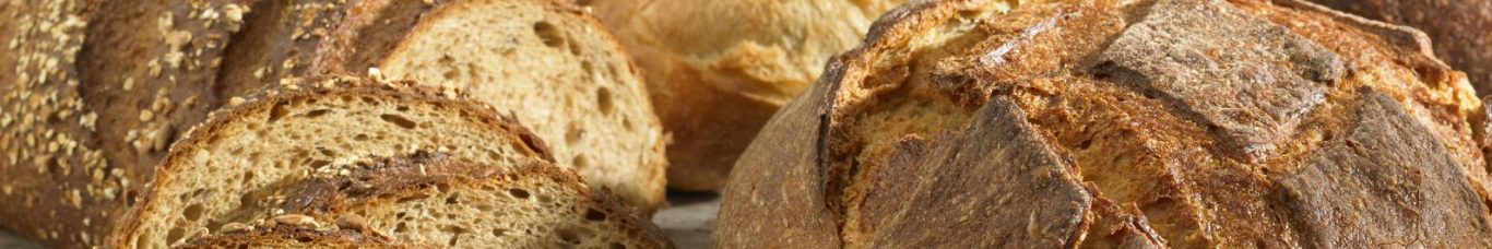 cropped image of several artisan breads